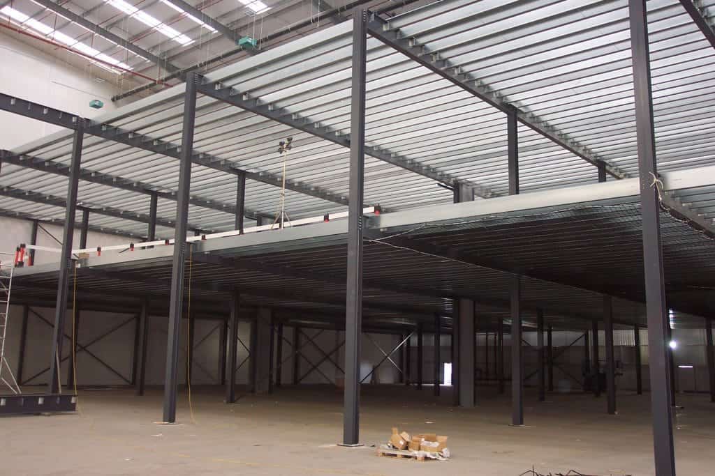 multi tier mezzanine floor during construction