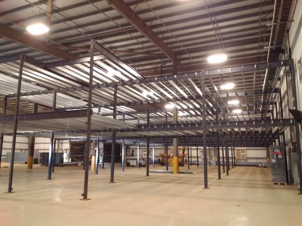 multi tier mezzanine floor during construction