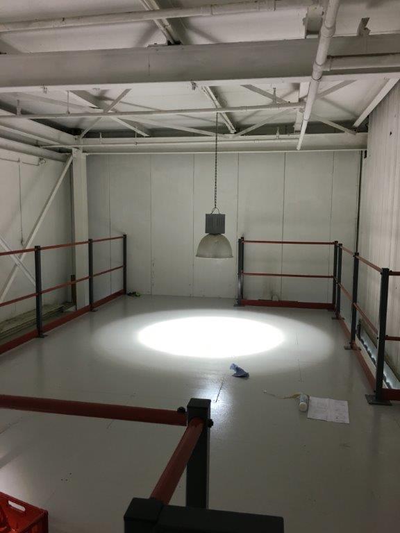 small mezzanine floor with edge protection