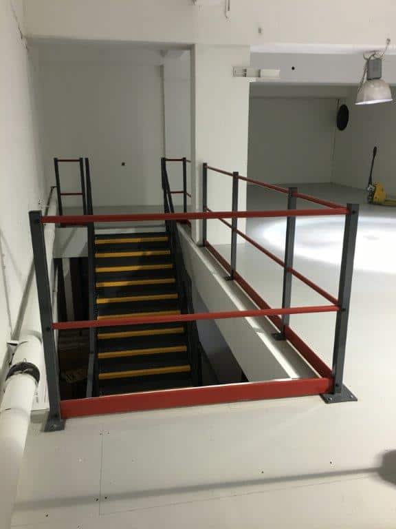 mezzanine floor staircase and edge protection