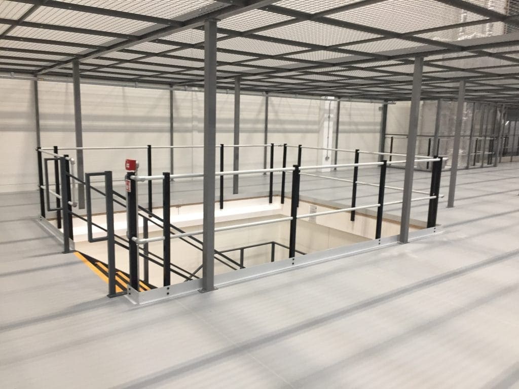 mezzanine floor with mesh panels