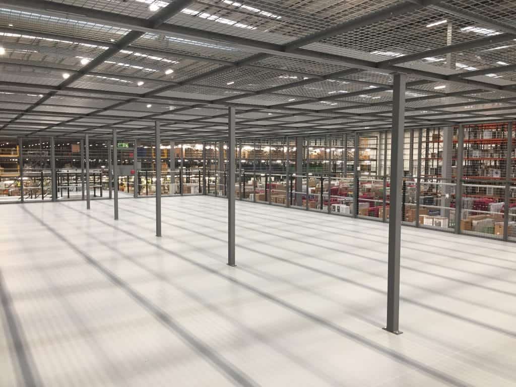 mezzanine floor with mesh panels