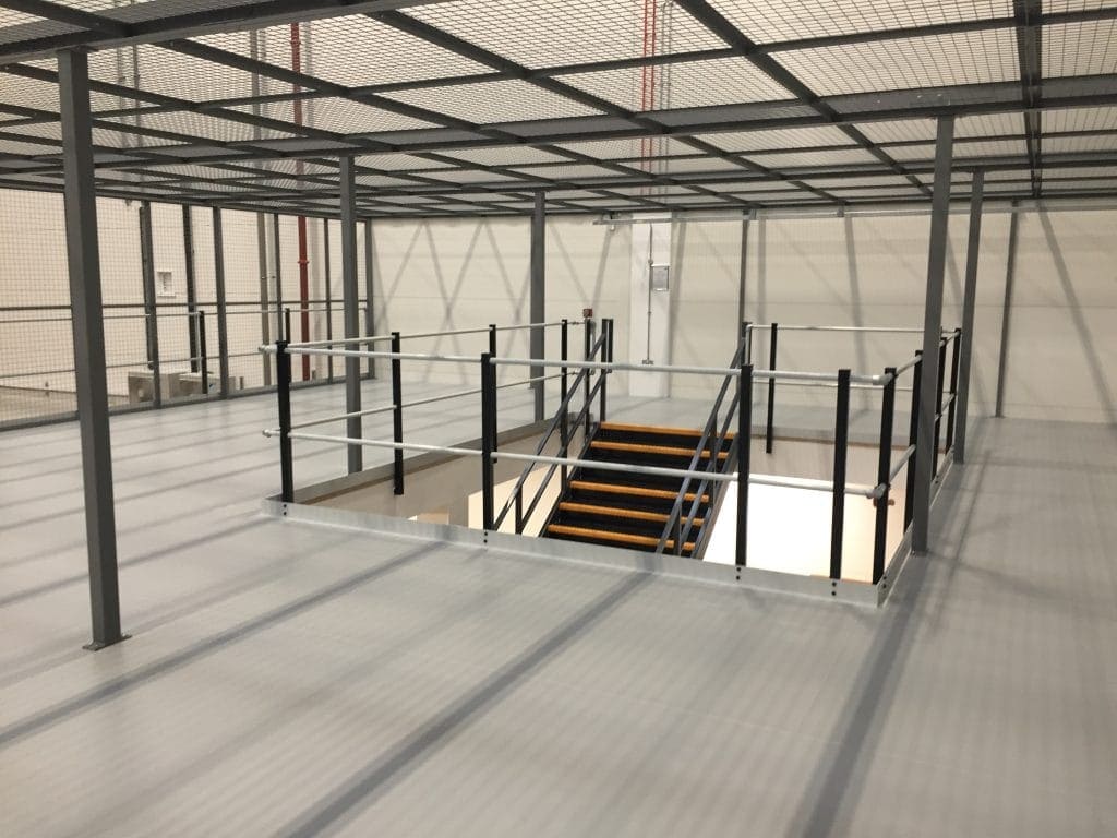 mezzanine floor with mesh panels