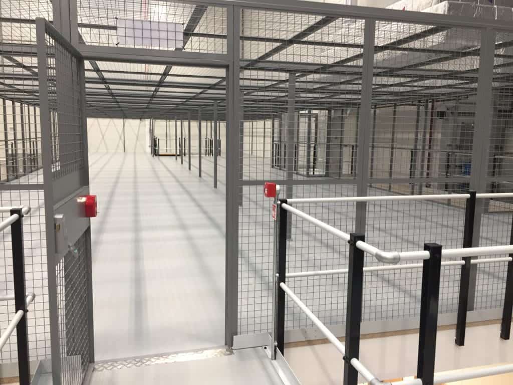 mezzanine floor with mesh panels