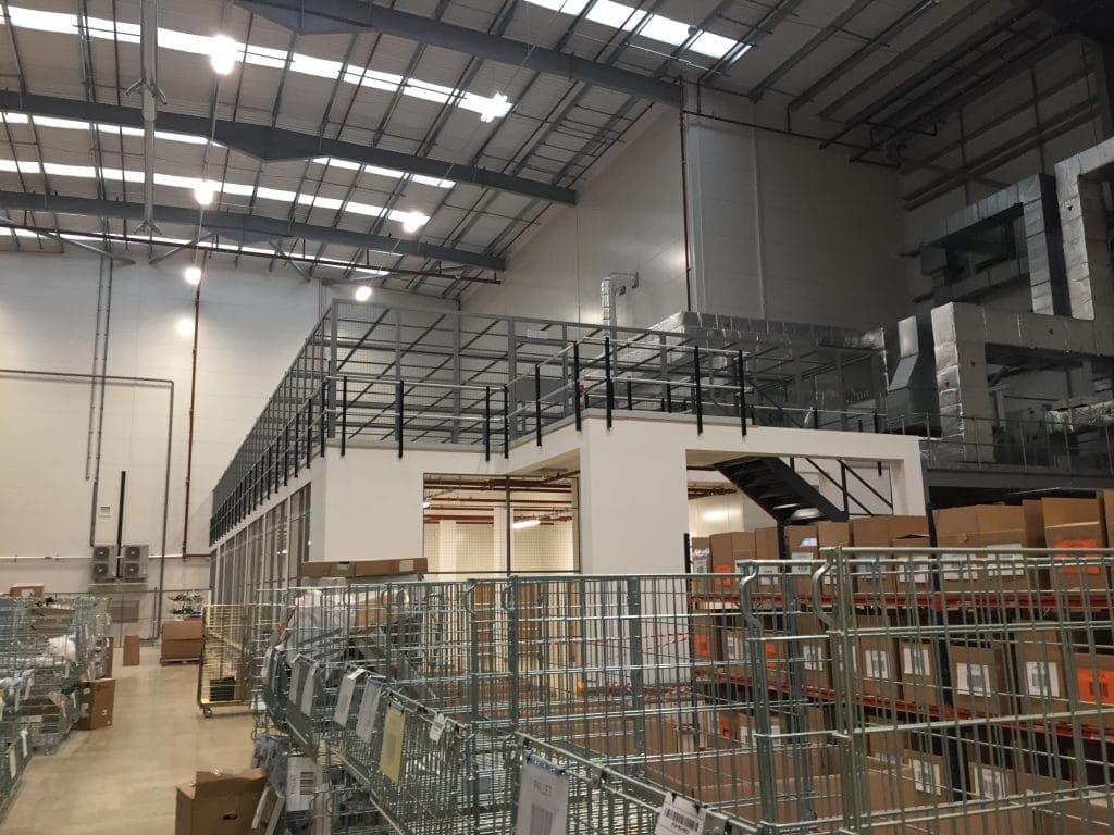 mezzanine floor in warehouse