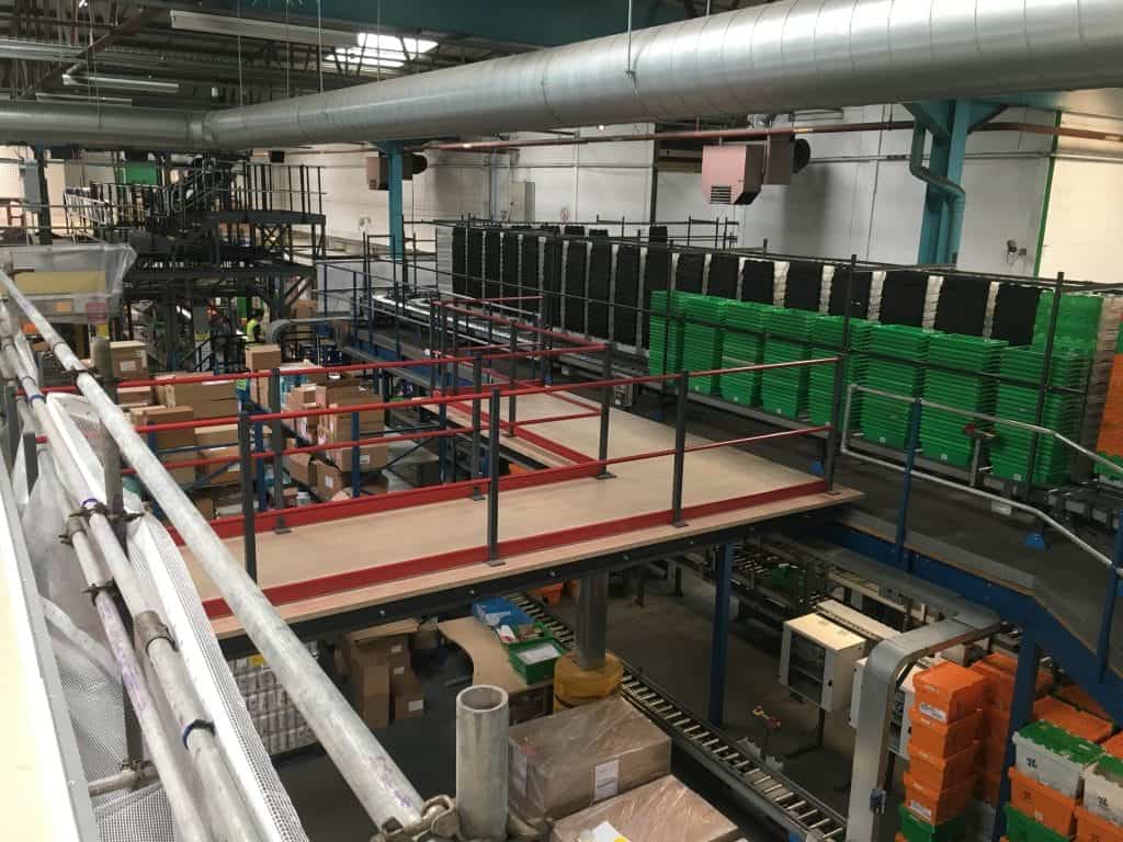 mezzanine floor in automated warehouse