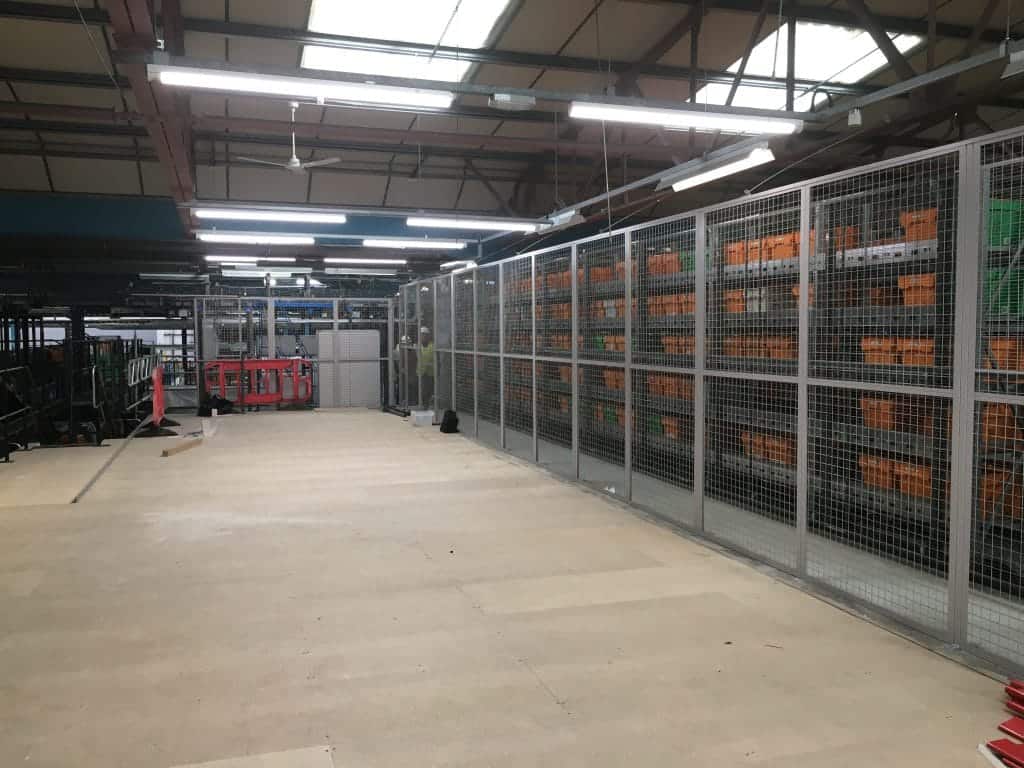 mezzanine floor with mesh panels