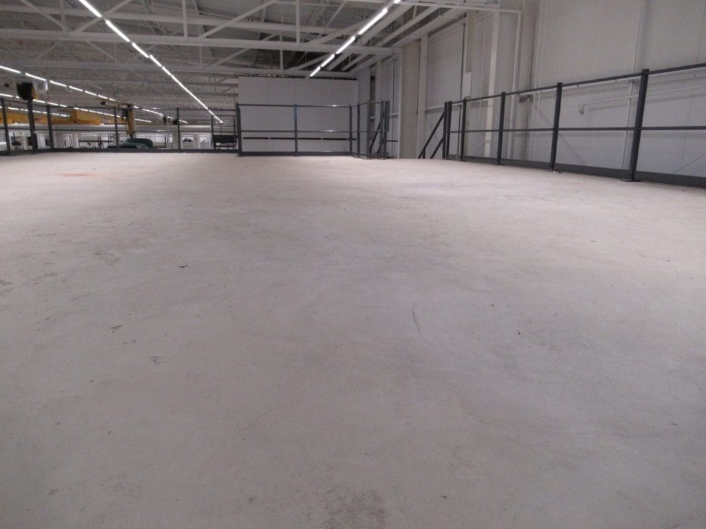 mezzanine floor with concrete decking