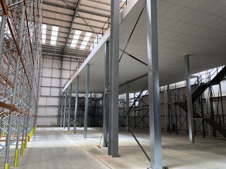 mezzanine floor with fire rating in warehouse