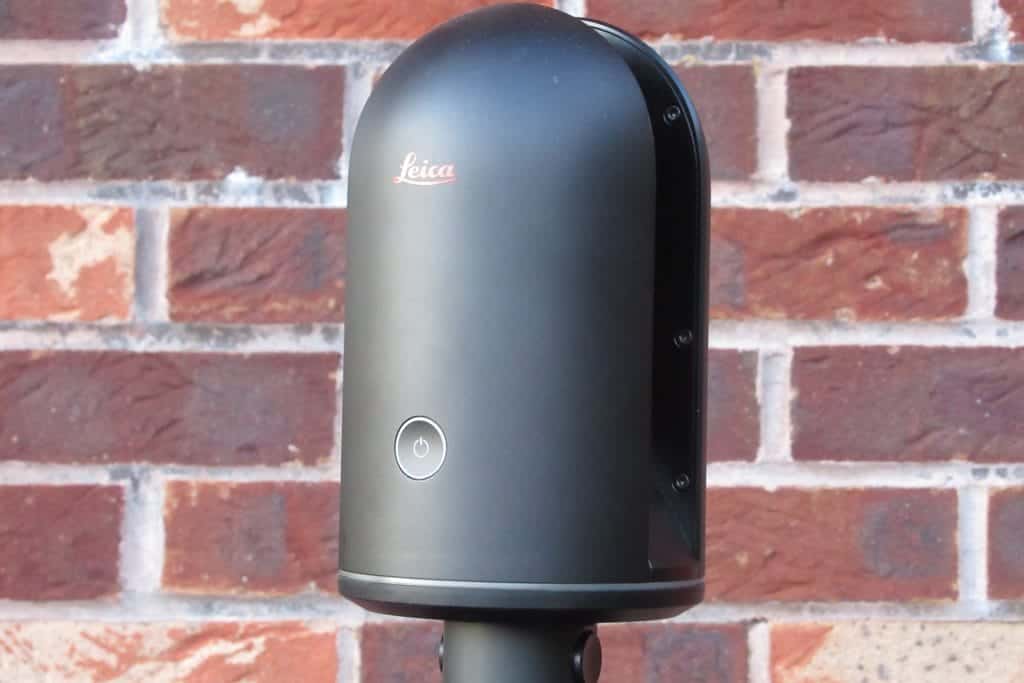 close up of leica survey scanner