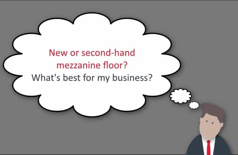 new or second hand mezzanine graphic showing person thinking