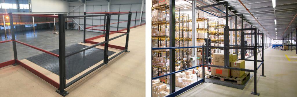 gallery of pallet gates on mezzanine floor