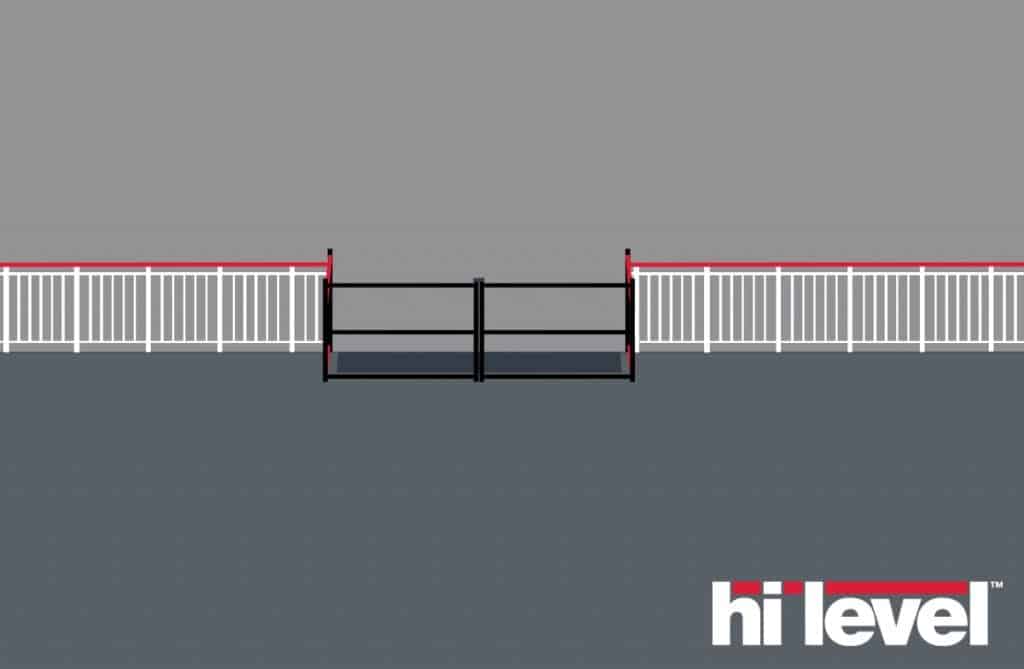 graphic of swing pallet gate and edge protection