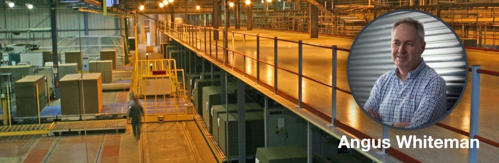 Angus Whiteman and mezzanine floor graphic