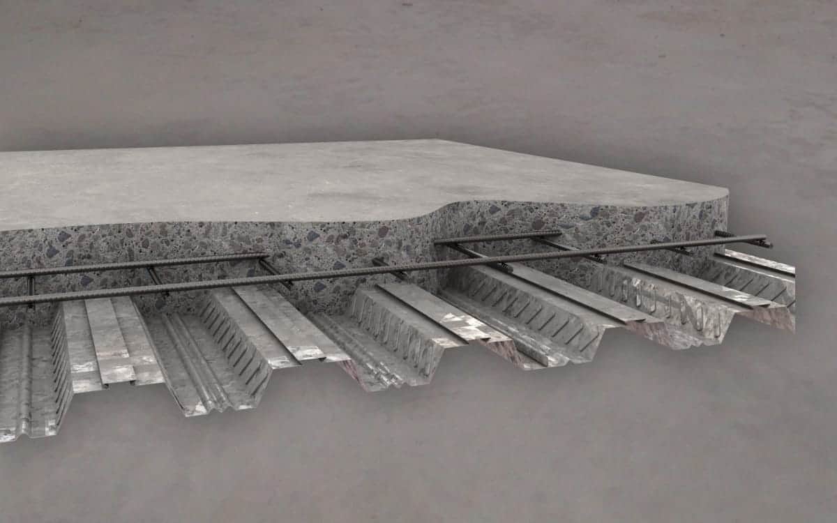 cross section of composite concrete flooring