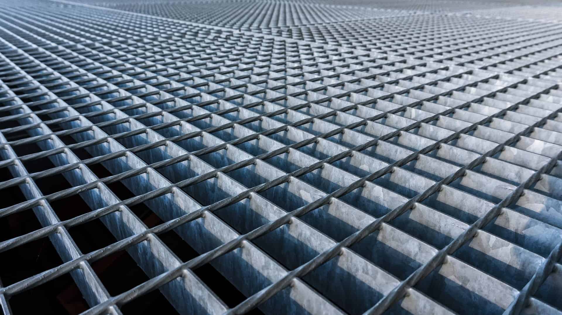 steel grating close up
