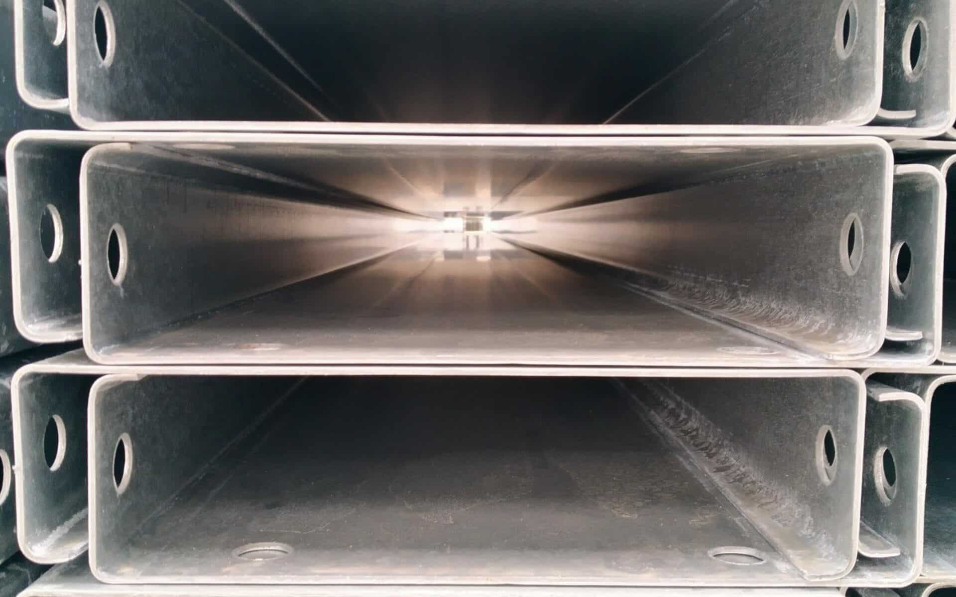 interior view of mezzanine steel work