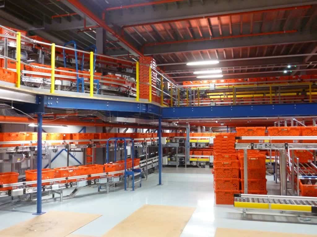mezzanine floor in automated warehouse