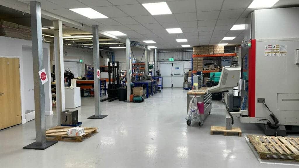 mezzanine floor in manufacturing warehouse