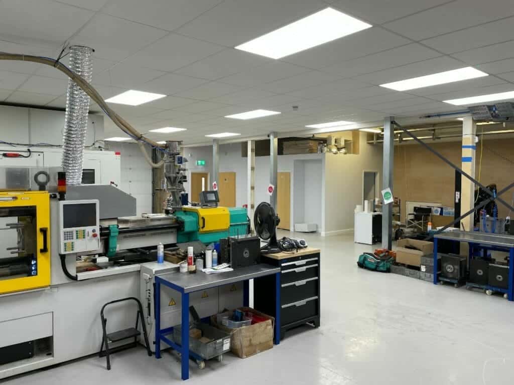 mezzanine floor in manufacturing warehouse
