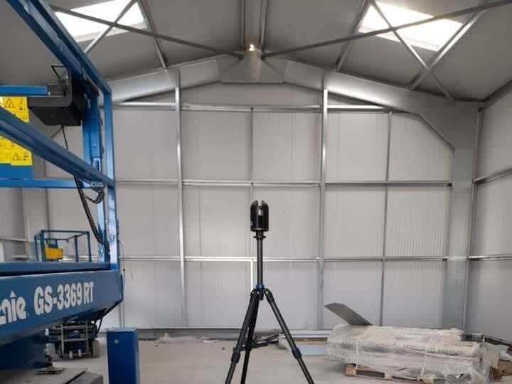 survey scanning equipment in warehouse