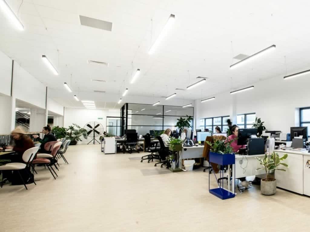 open plan office on mezzanine floor