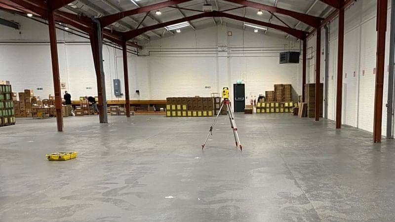 survey scanning equipment in warehouse