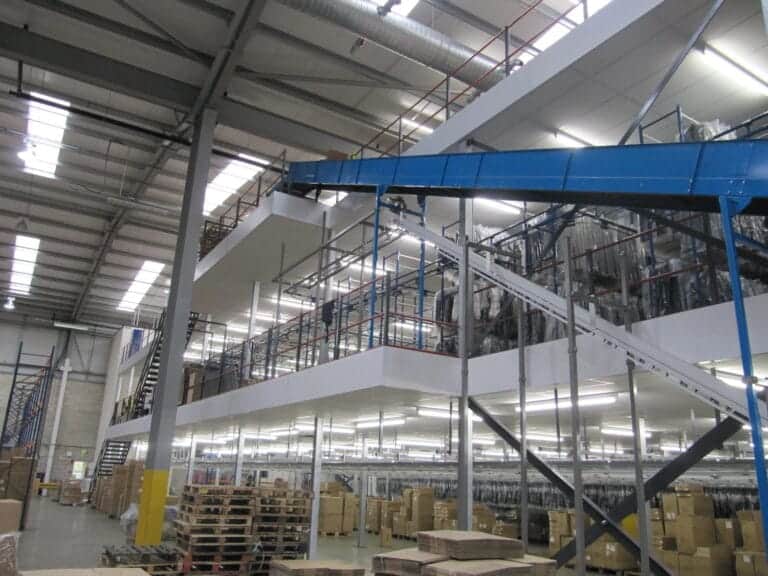 multi level mezzanine floor with parcel shute