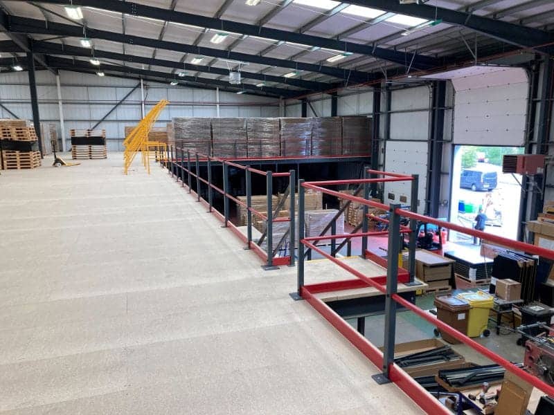 mezzanine floor in warehouse unit