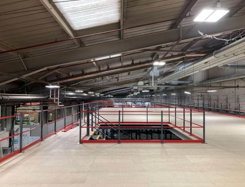 mezzanine floor in warehouse unit