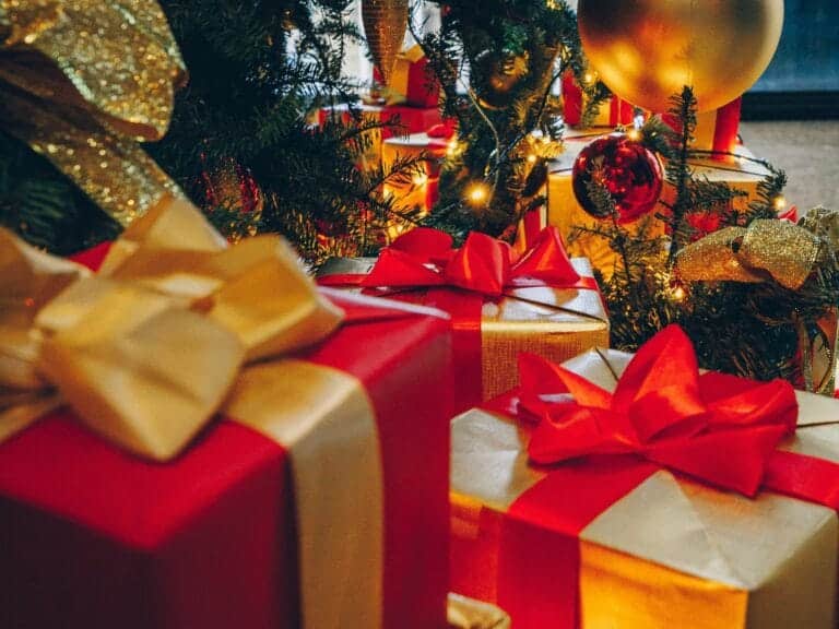 Christmas gifts under tree