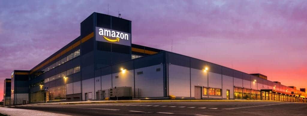 external view of large amazon warehouse