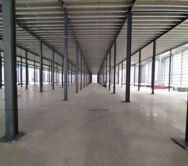 underside of mezzanine floor steelwork