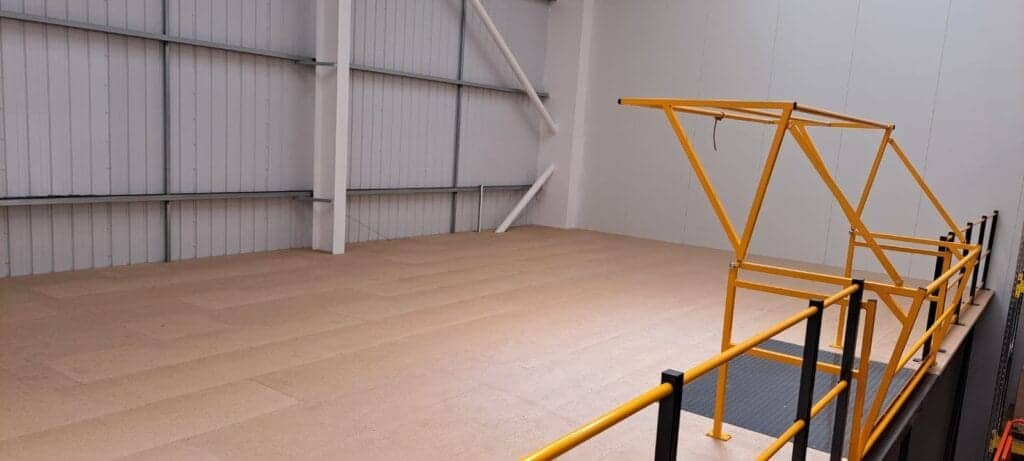 mezzanine with bespoke pallet gate