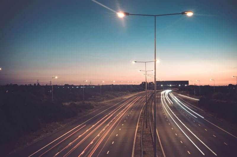 empty motorway at dusk