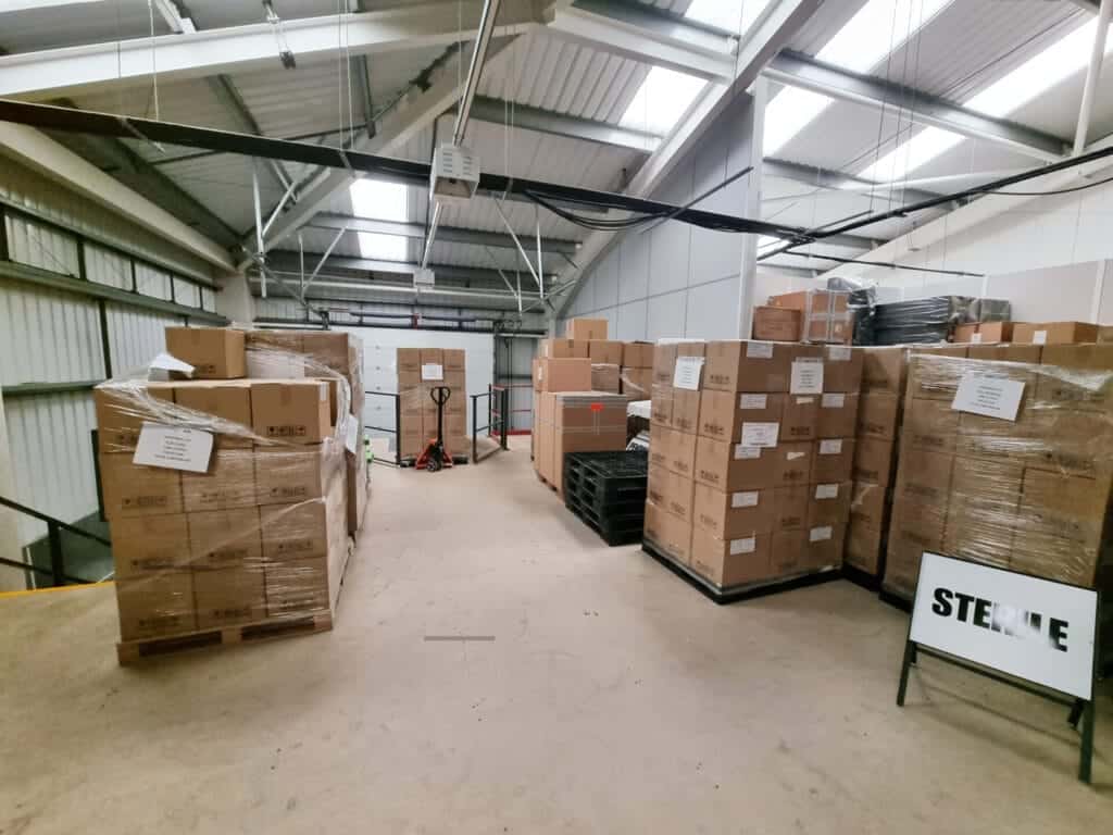 pallet storage on mezzanine floor