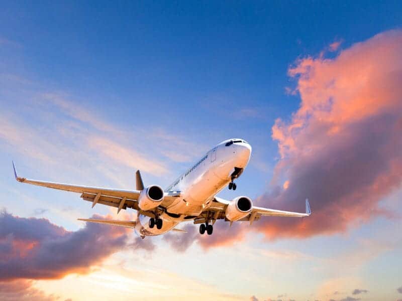 passenger aircraft in flight