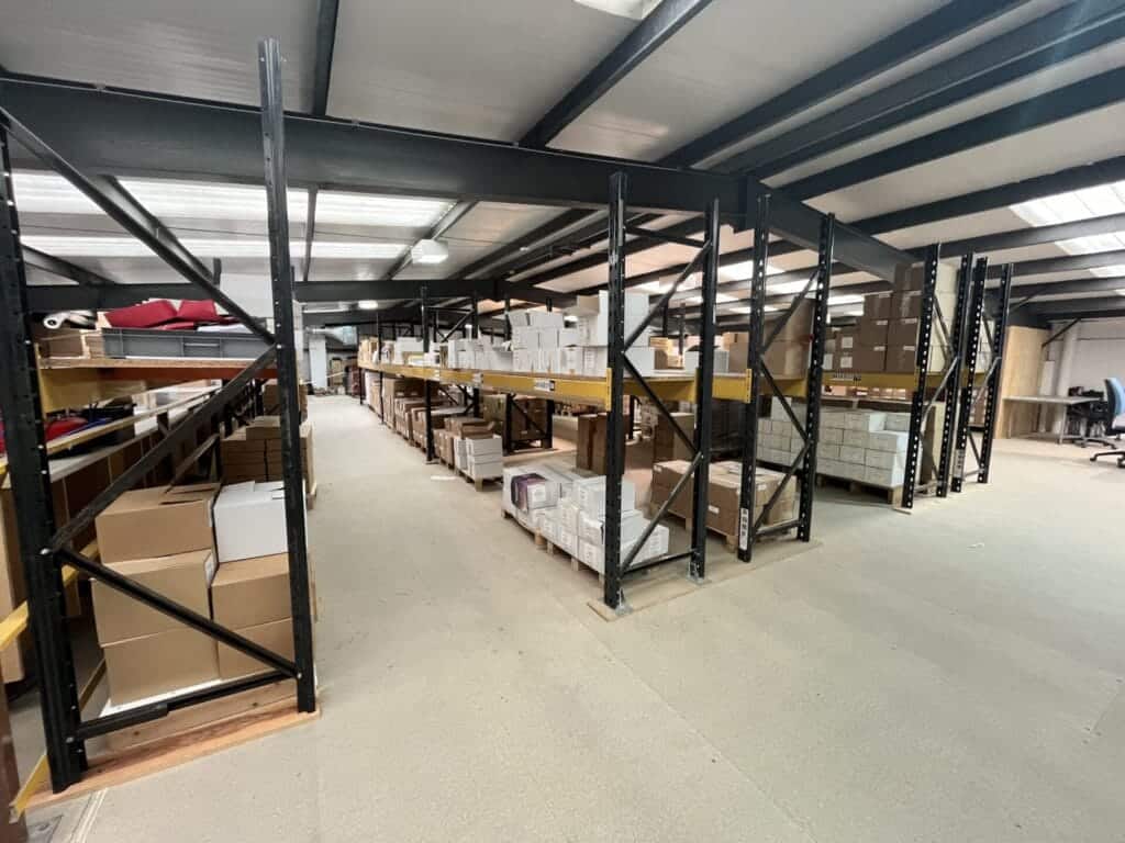mezzanine floor with storage racking