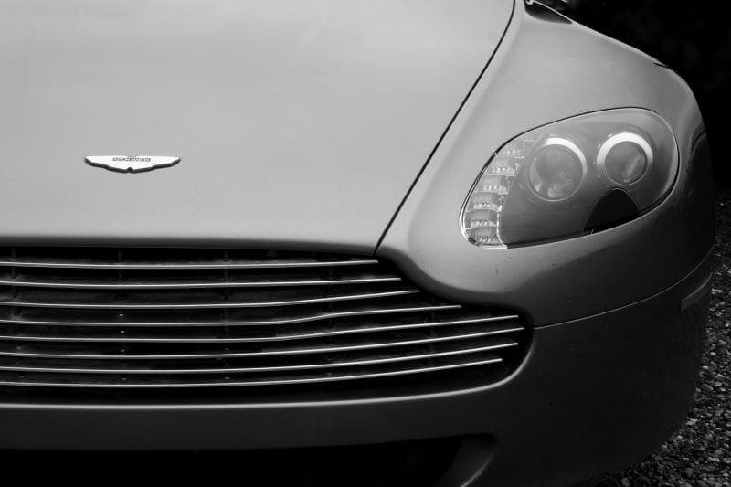 aston martin car close up