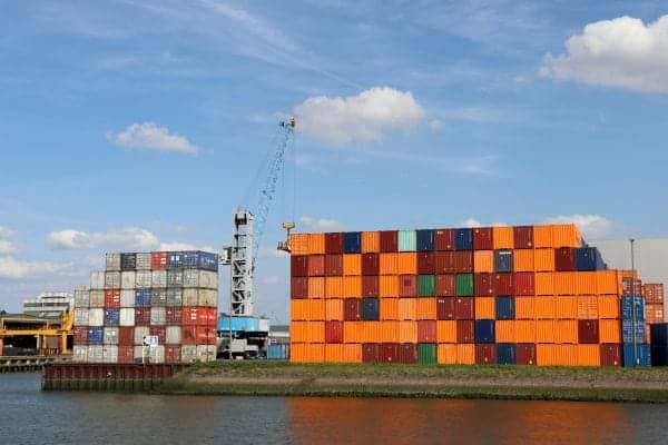 container yard at docks