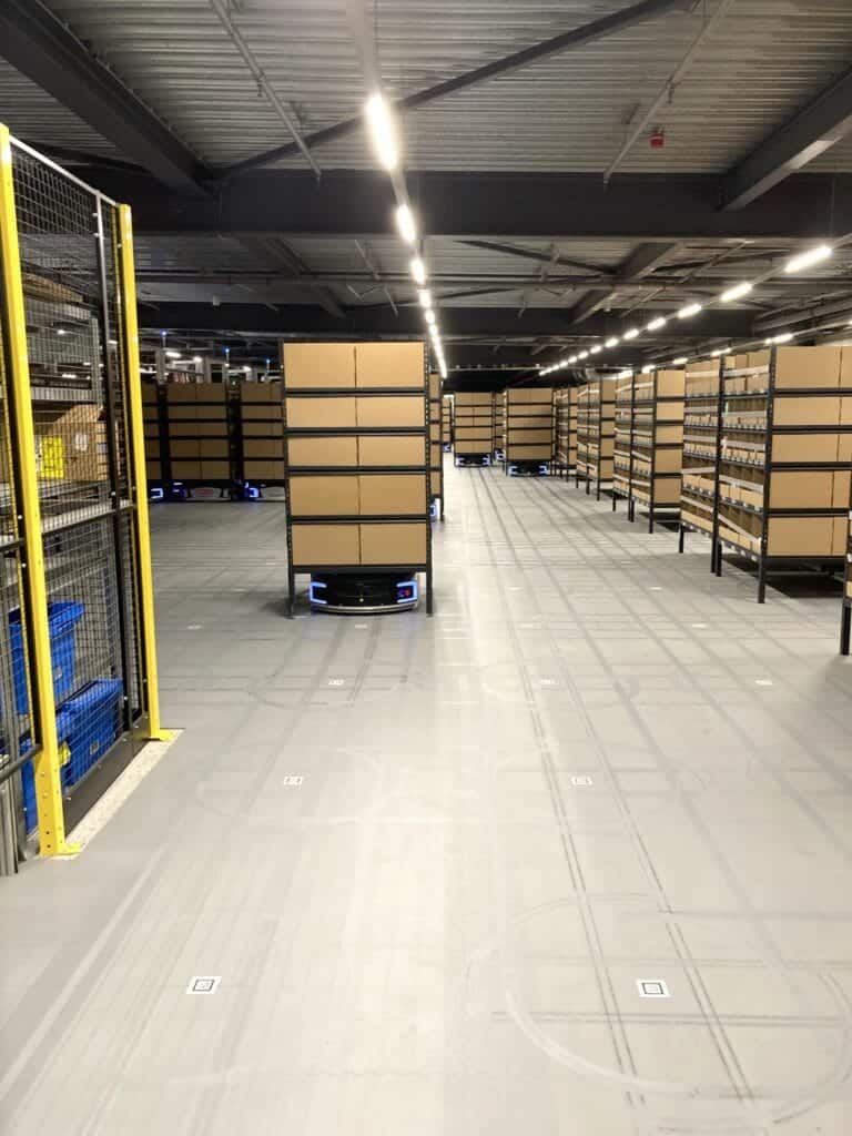 AMR robots on Hi-Tile flooring